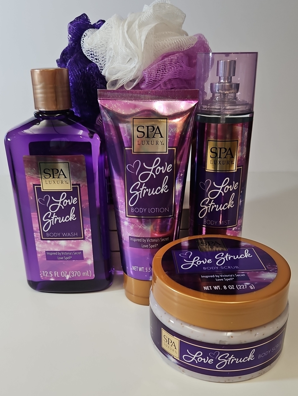 SPA LUXURY BATH & BODY LOVE STRUCK  5-PIECE GIFT SET
